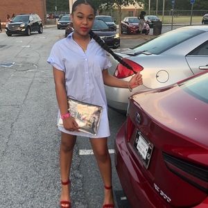 striped button up dress